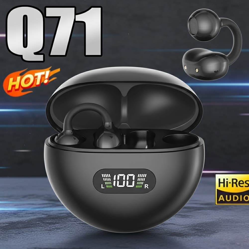 2026 Novo Q71 Fones de ouvido Bluetooth sem fio TWS fones de ouvido esportivos com clipe