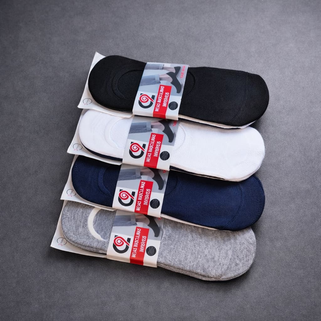 kit de até 24 pares de Meia Invisível Masculina de alta qualidade conforto estilo e economia