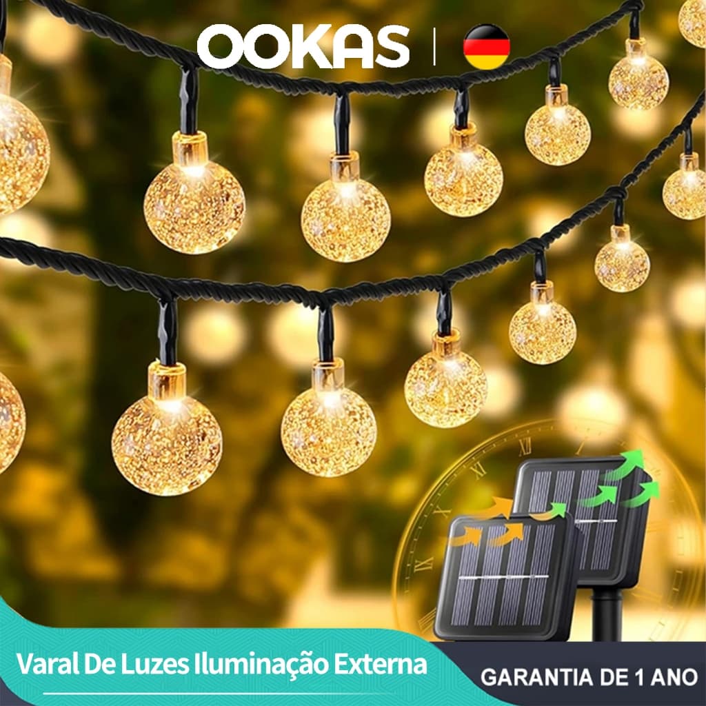 OOKAS 5/7/12M LED Varal De Luzes Iluminação Luzes De Natal Externa Decoração For Gambiarra Casamento Jardim