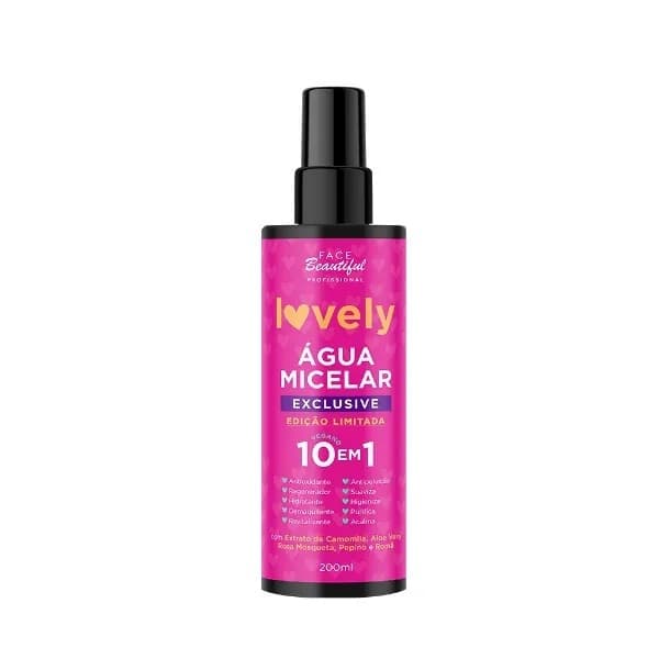 Água Micelar Facial Lovely Face Beautiful Rosa Mosqueta Demaquilante
