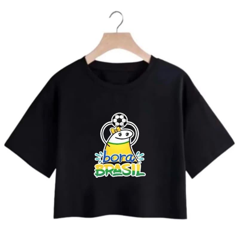 Cropedd Blusinha Blusa Feminina Brasil Estampa Divertida Versátil