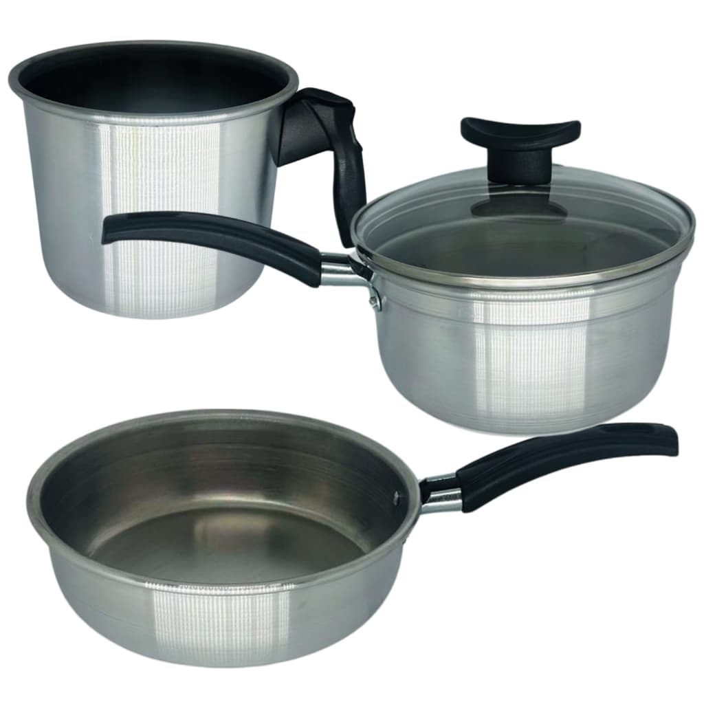 Kit 3 peças Panela Frigideira E Fervedor Reforçado Durável