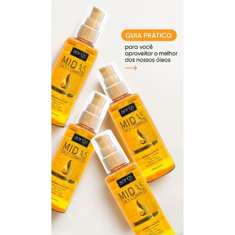 2 Protetor Térmico 100ml - Biofios Oléo De Argan Midas Sérum Umectação Uso na praia Uso na Piscina