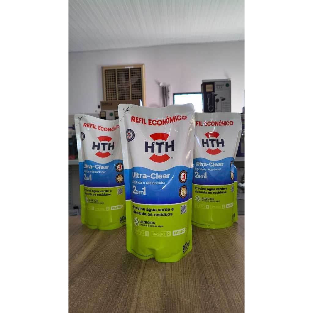 KIT 3 REFIL ULTRA CLEAR HTH clarificante e decantador para piscinas cristalina e livre de resíduos