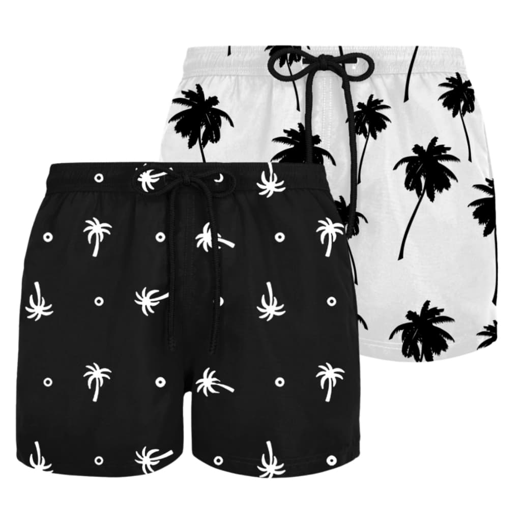 Kit 2 Shorts Masculinos Plus Size Moda Praia Tactel G1 G2 G3 Estampado