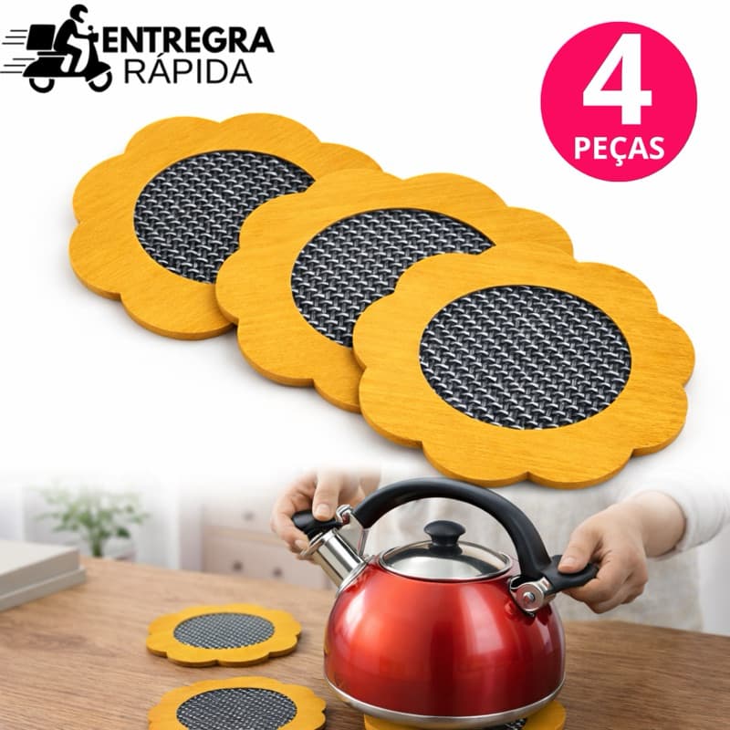 Descanso de Panela MDF 14,5cm Suporte Para Panela Quente Porta Panela Cozinha Mesa Posta - Escolha o Modelo