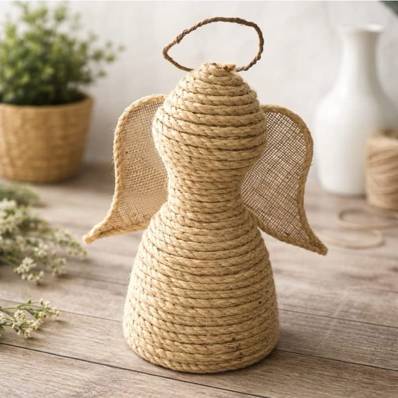 ANJINHO DECORATIVO  anjo batizado  anjo de sisal  artesanato