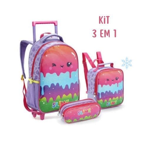 Kit Mochila Infantil Seanite 16" Polegadas Com Rodas+Lancheira+Estojo
