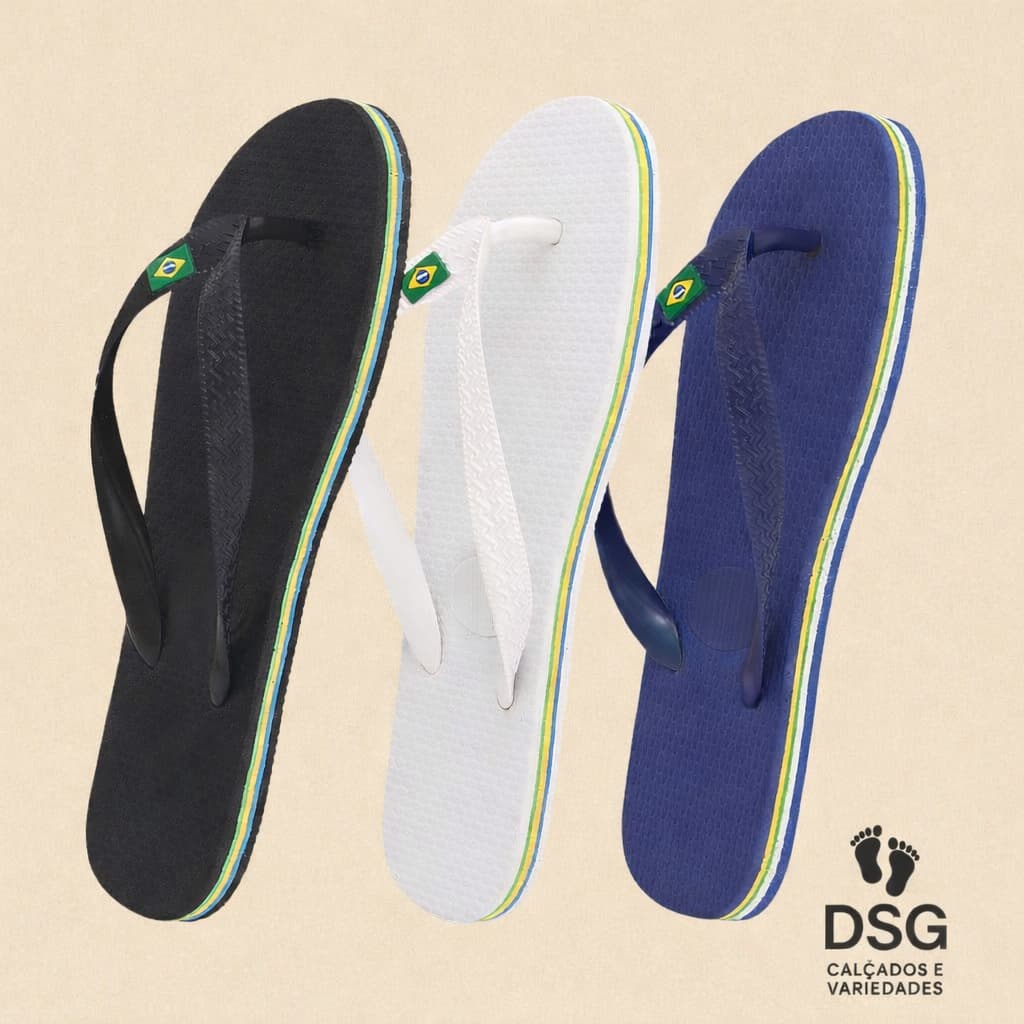 1 Par de chinelo liso casual unisex