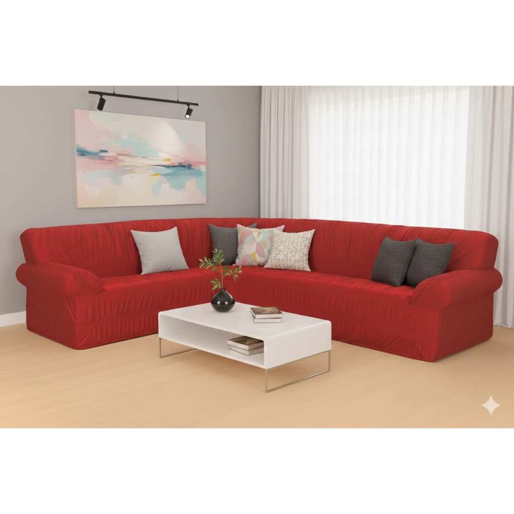 Capa Para Sofá de Canto 5 ou 6 lugares, com braço, em Malha Gel Elasticada - Lançamento Sofa de Sala