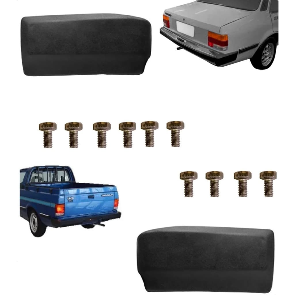 Par Polaina Ponteira Parachoque TRASEIRO Marajo Chevy 500 Chevette 1983 1984 1985 1986