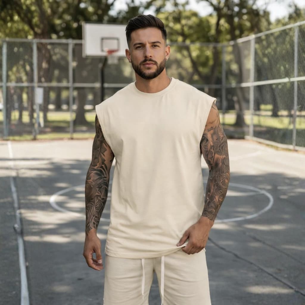 Camiseta Regata Masculina 100% Algodão Camiseta Cavada Casual