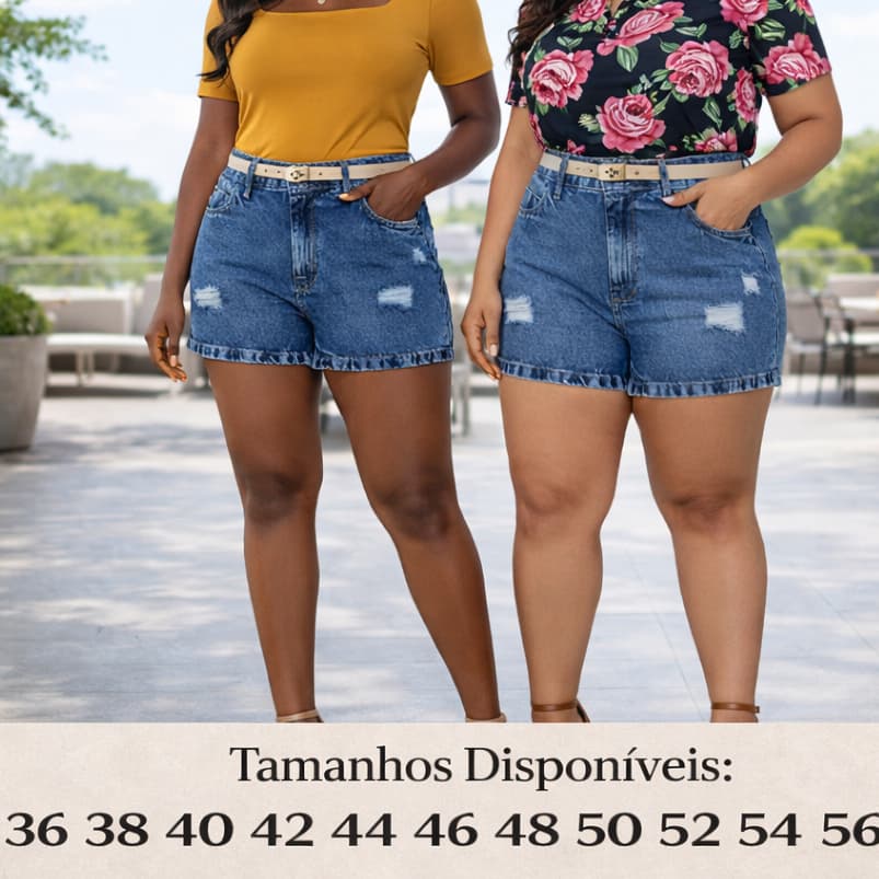 Short Com Cinto Femino Jeans Cintura Alta Modeladora Bolsos Reais Modealgem Blogueira Empinna Bumbum