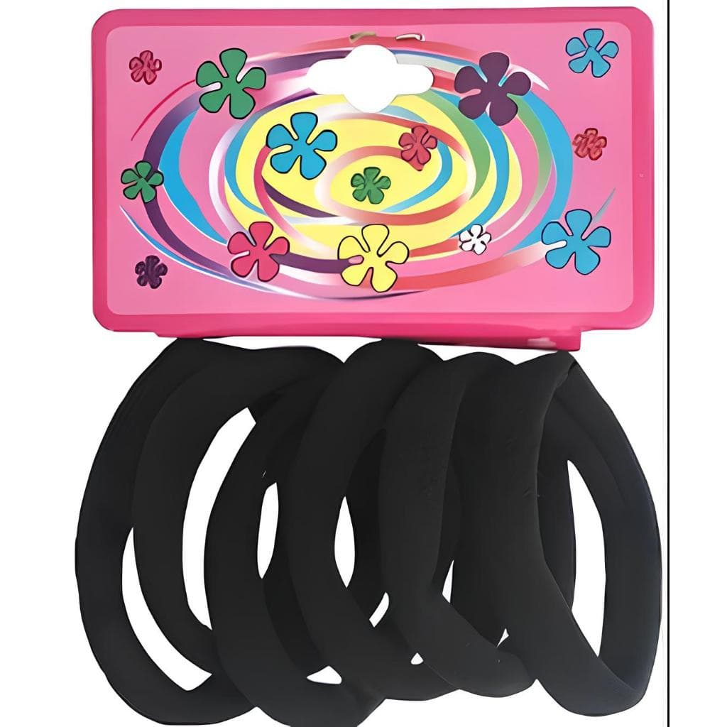 Kit Elástico Rabicó- C/ 6 Elásticos - Preto & Cores Sortidas
