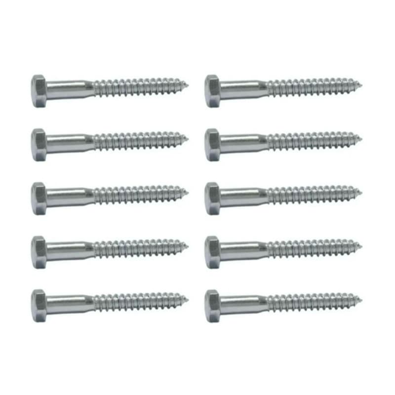 Kit 20 Parafuso Sextavado Rosca Soberba B8 B10 B12 Fixação Painel TV Suporte Prateleiras Móveis Alvenaria Madeira