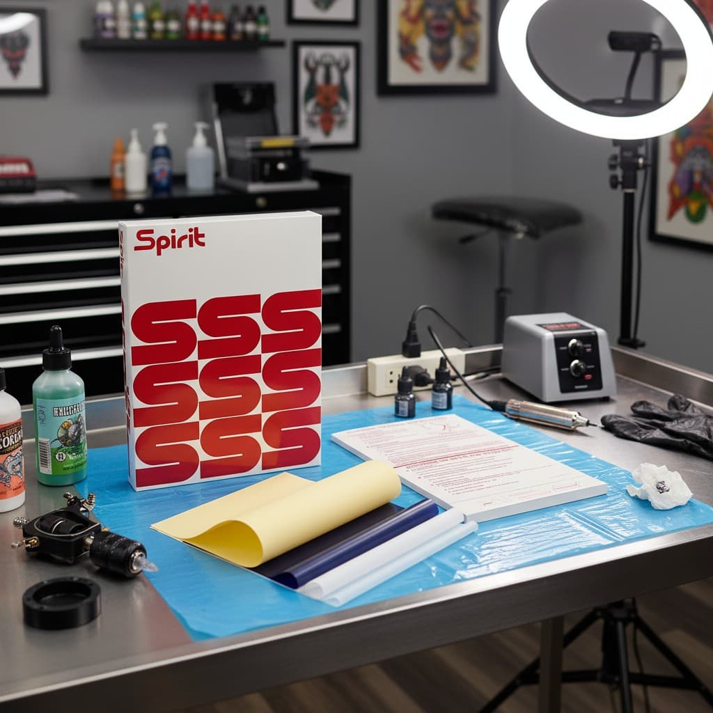 Papel Decalque Transfer Spirit Hectográfico Tattoo 100fls Para Impressora Térmica