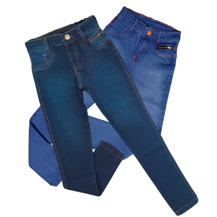 Combo 2 Calça Jeans Feminina Infantil Juvenil Moda Top
