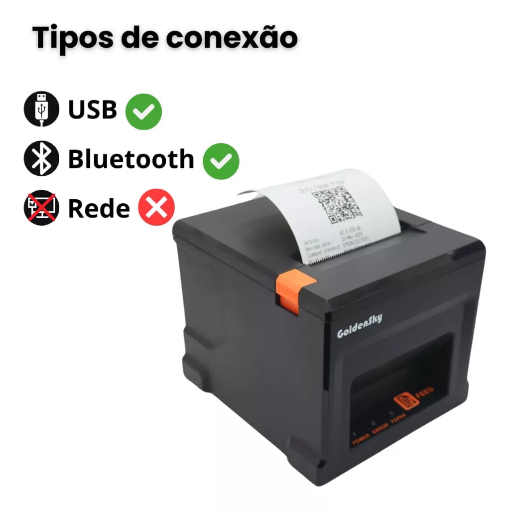 Impressora Térmica Ticket De Cupom 58mm 80mm Não Fiscal Para Pc USB Bivolt Bluetooth