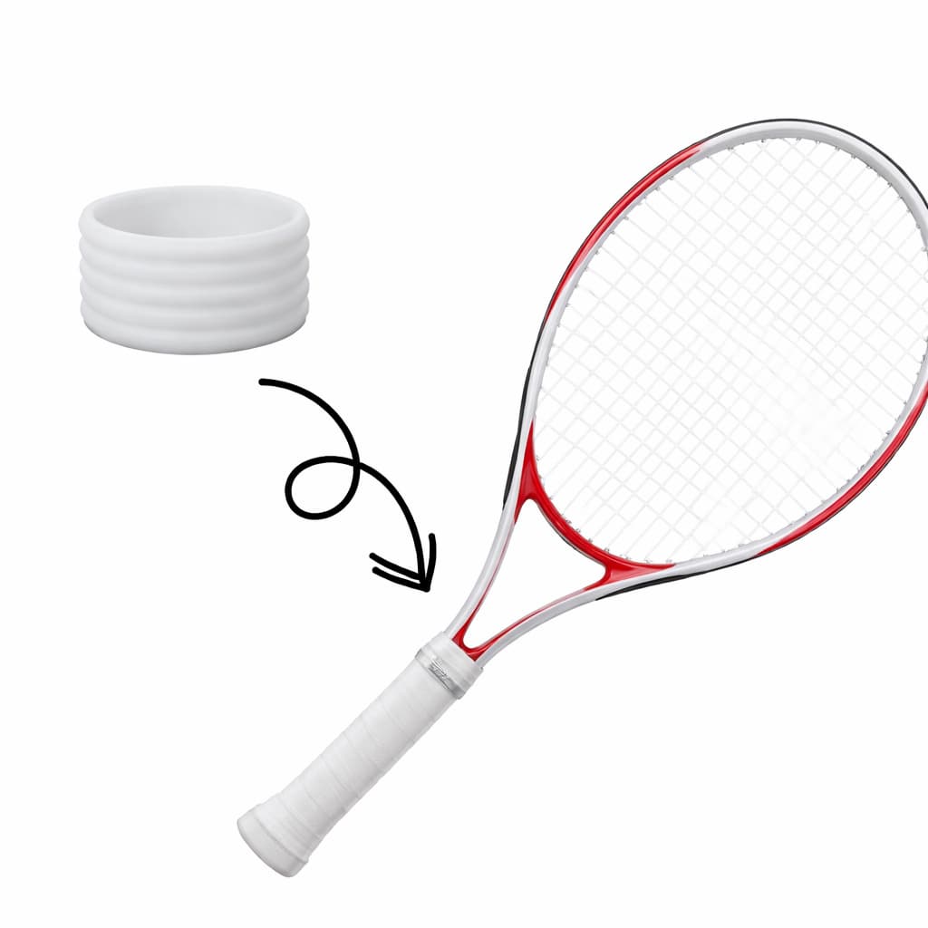 Aperto anel de raquete branco - 3 unidades,  para raquetes de tênis, beach tennis e padel.