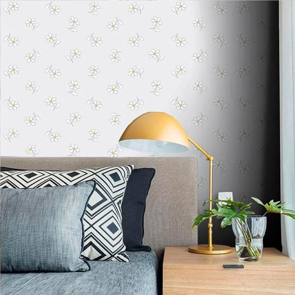 Papel de Parede Floral Bem Me Quer - Várias Cores Rolo de 0,58 x 3,00m