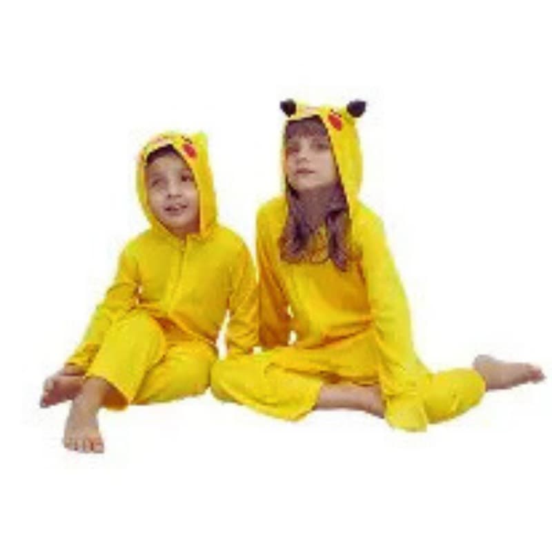 Pijama Pikachu Infantil Com Capuz 80% Algodão 20% Poliéster  A  Pronta Entrega