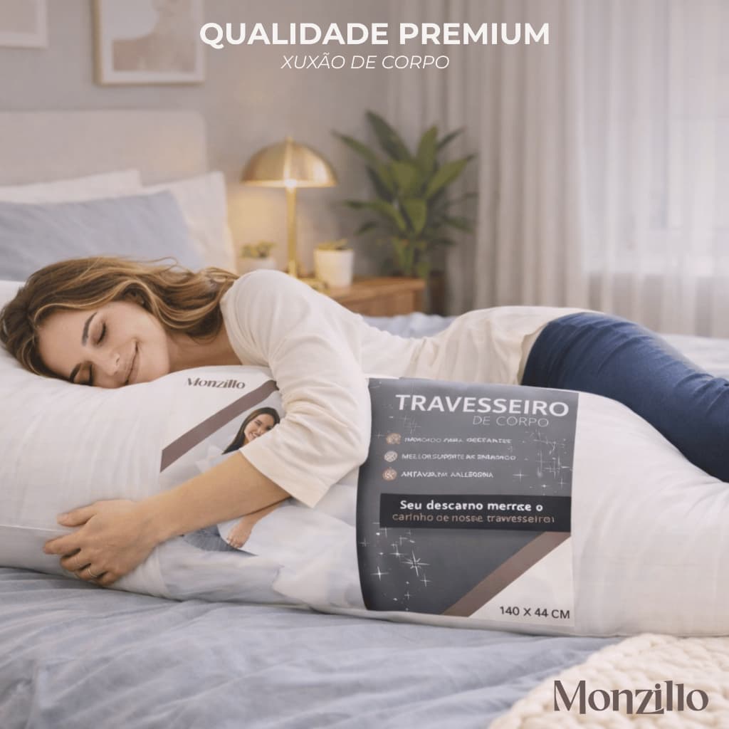 Xuxão Travesseiro de corpo Body Pillow | com capa 140x40 | super macio antialérgico antiácaro