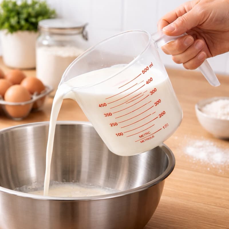 Jarra Medidora 500ml de Plástico Transparente com Escalas para Líquidos e Ingredientes
