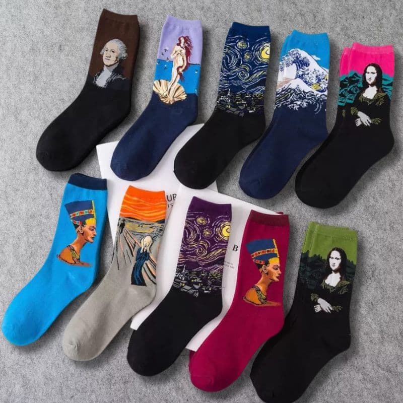 Meias Divertidas de Artes - Van Gogh, Monalisa e outros