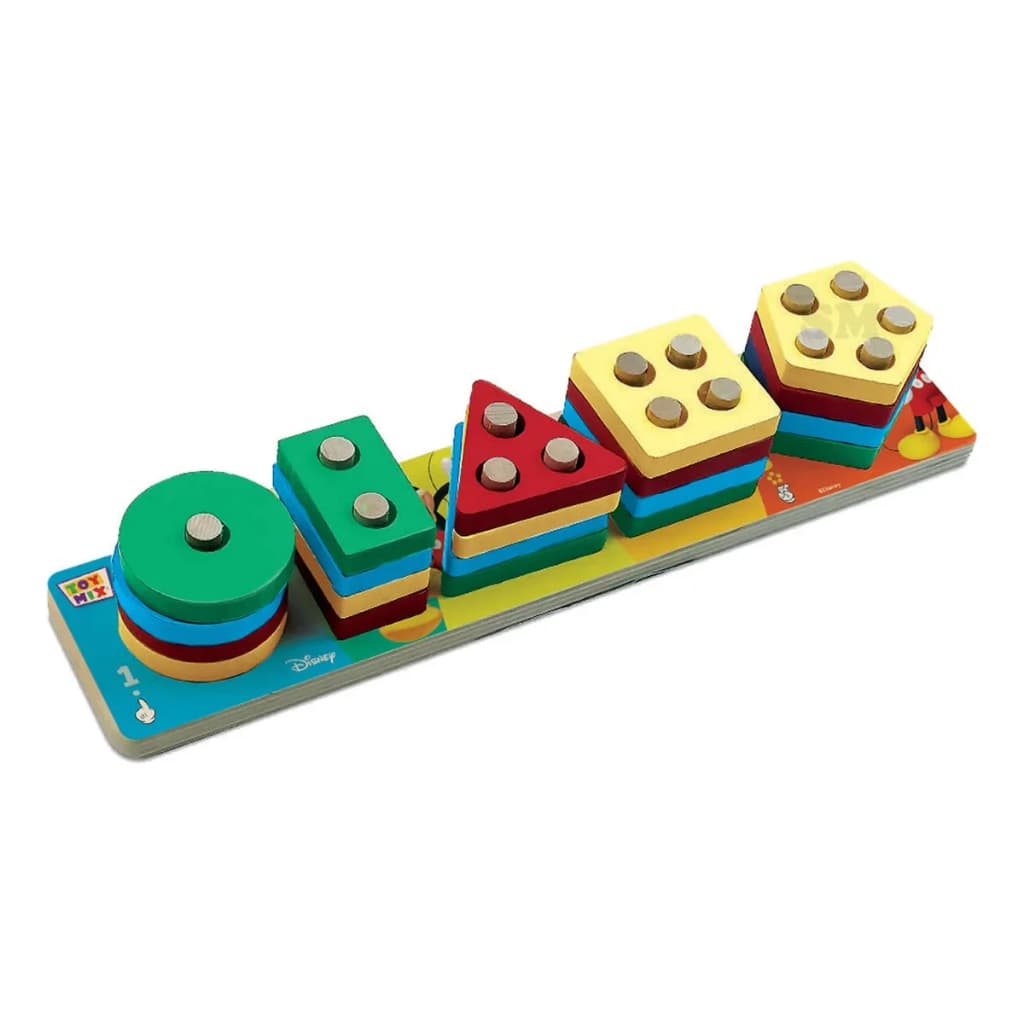 Empilhável Disney Formas E Cores Toy Mix Crianças 2-4 Anos 20 Peças Verde, Vermelho, Amarelo, Azul Verde, Vermelho, Amar