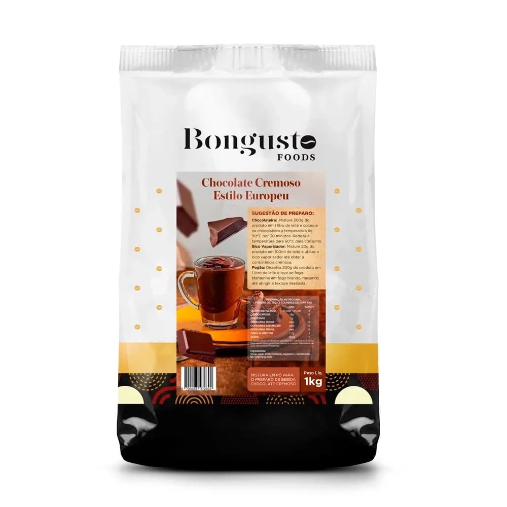Chocolate Cremoso Europeu 1kg Bongusto