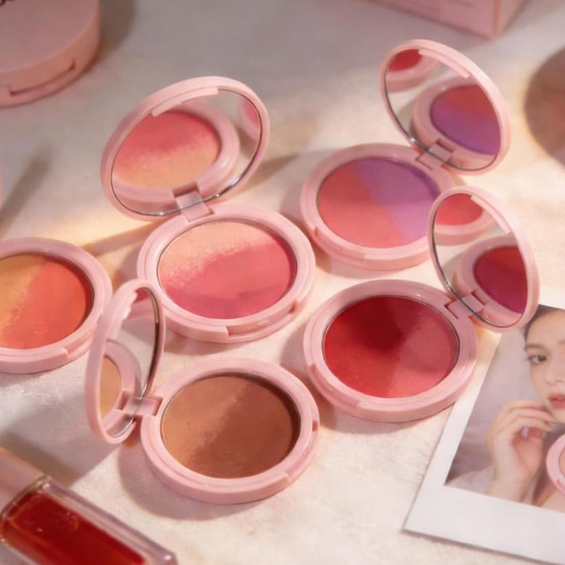 Duo Blush em Pó Efeito Degradê Natural, Alta Pigmentação, Fácil de Aplicar,Acabamento Natural-Koasis