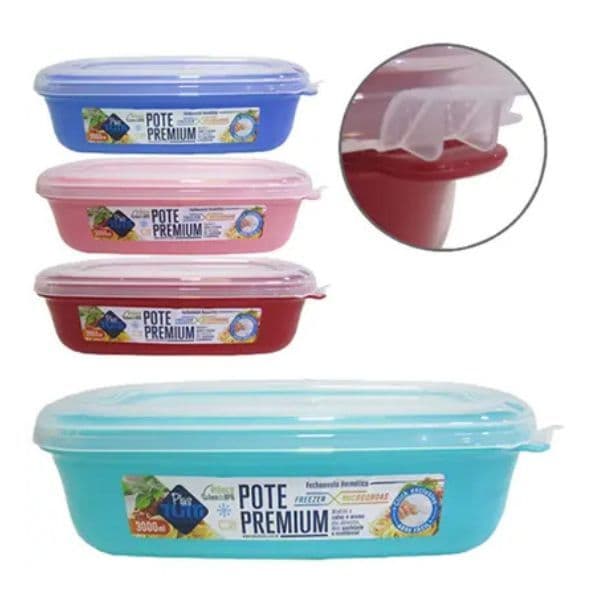 3 Pote Mantimentos 500 ml porta alimentos quarda alimentos resistente