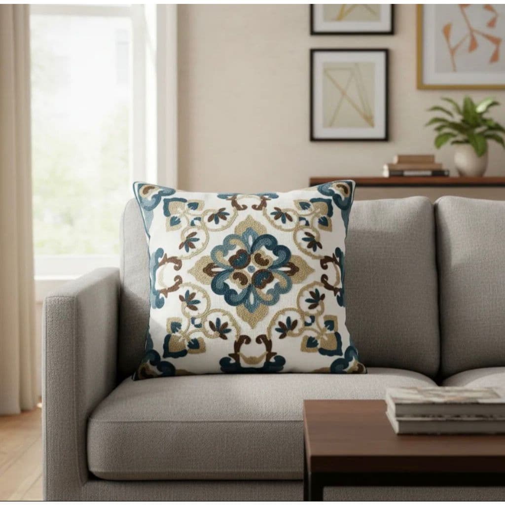 Capas de Almofada 43 x 43 cm | Fronhas - Bordado, Decorativo para Sofá e Cama Bordado Floral