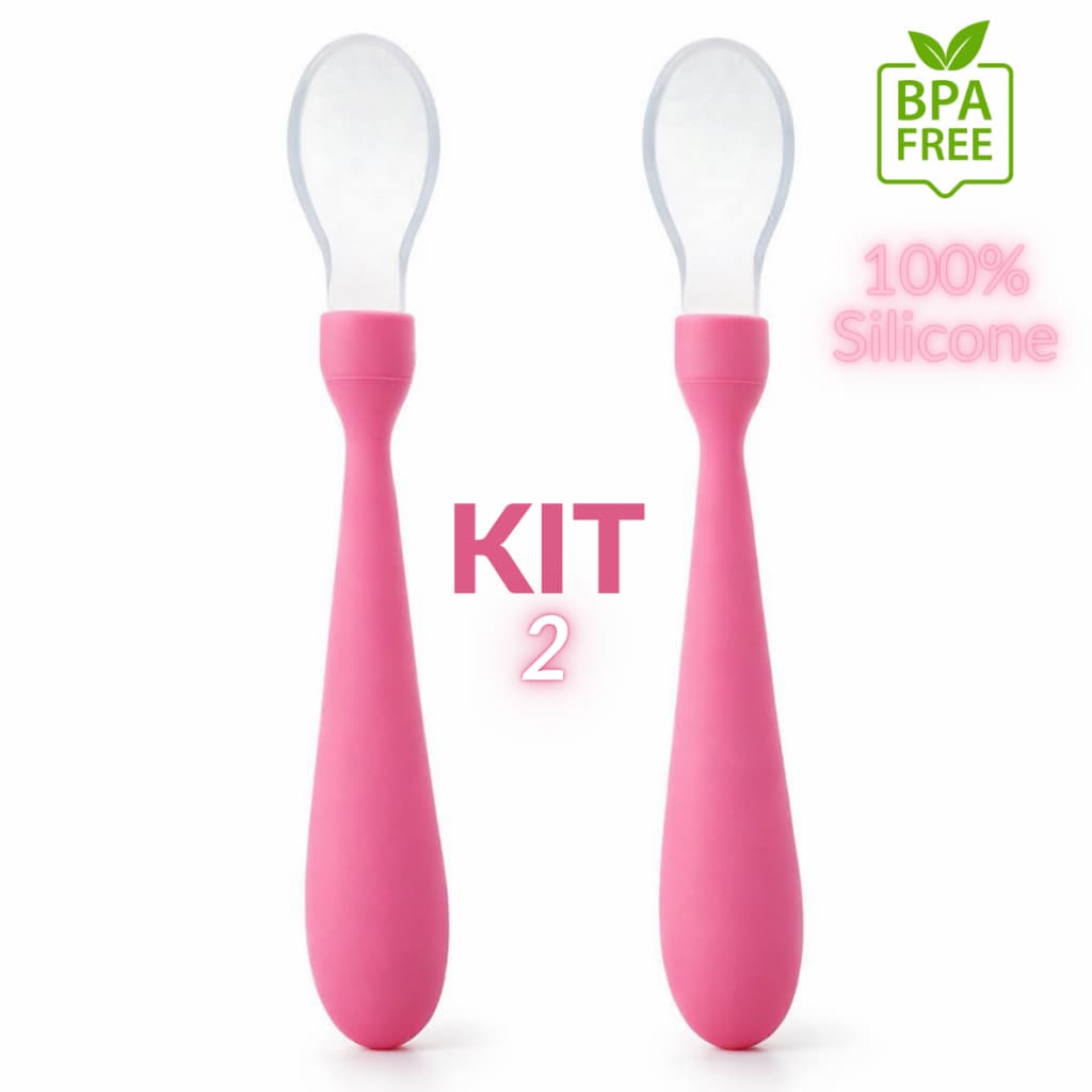 Kit 2 Colheres De Silicone Para Bebê
