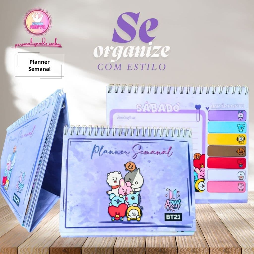 Planner Semanal APAGÁVEL De Mesa Com Divisões Organização De Tarefas, Calendário, Planner