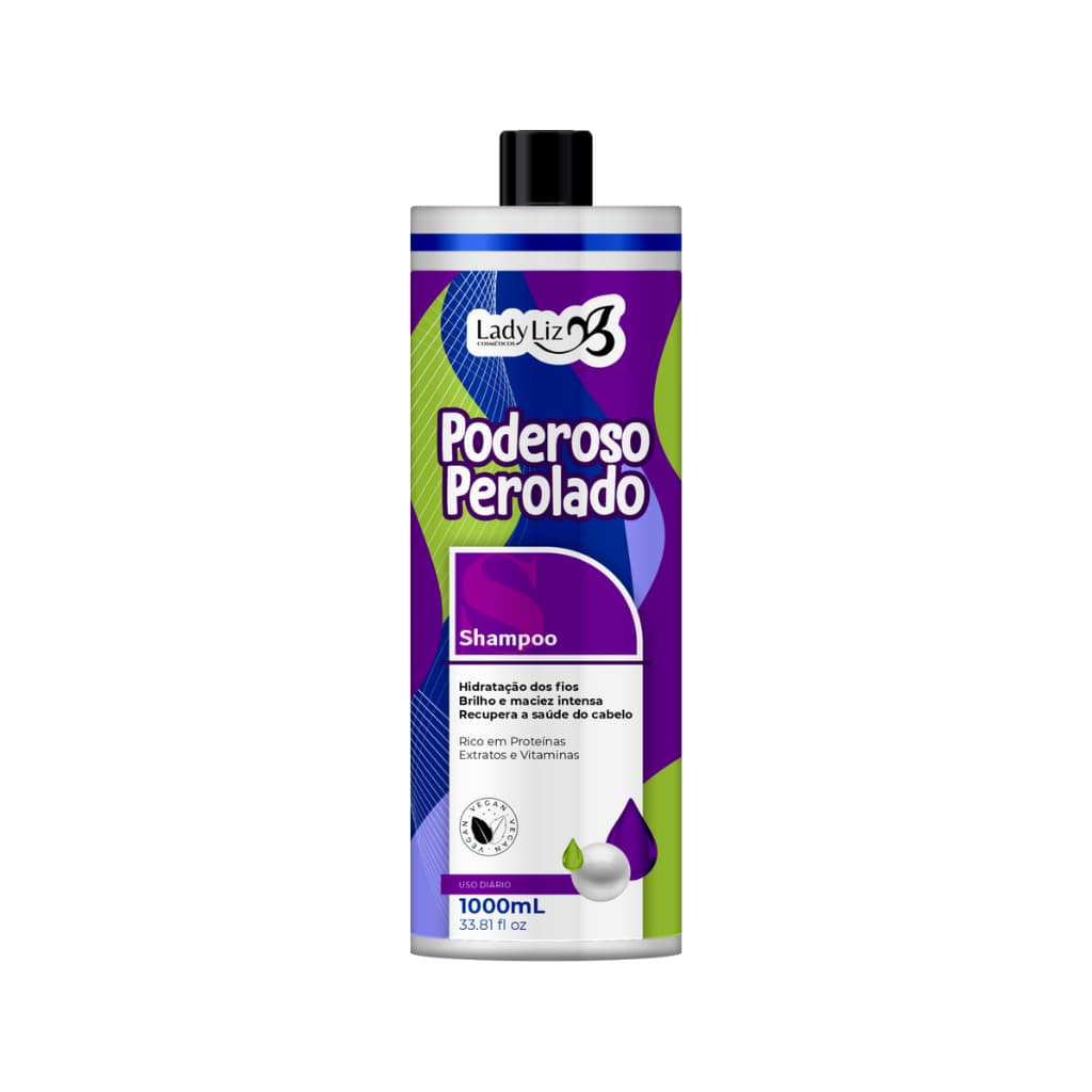 Shampoo Poderoso Perolado Brilho e Maciez Intensa Lady Liz 1 Litros
