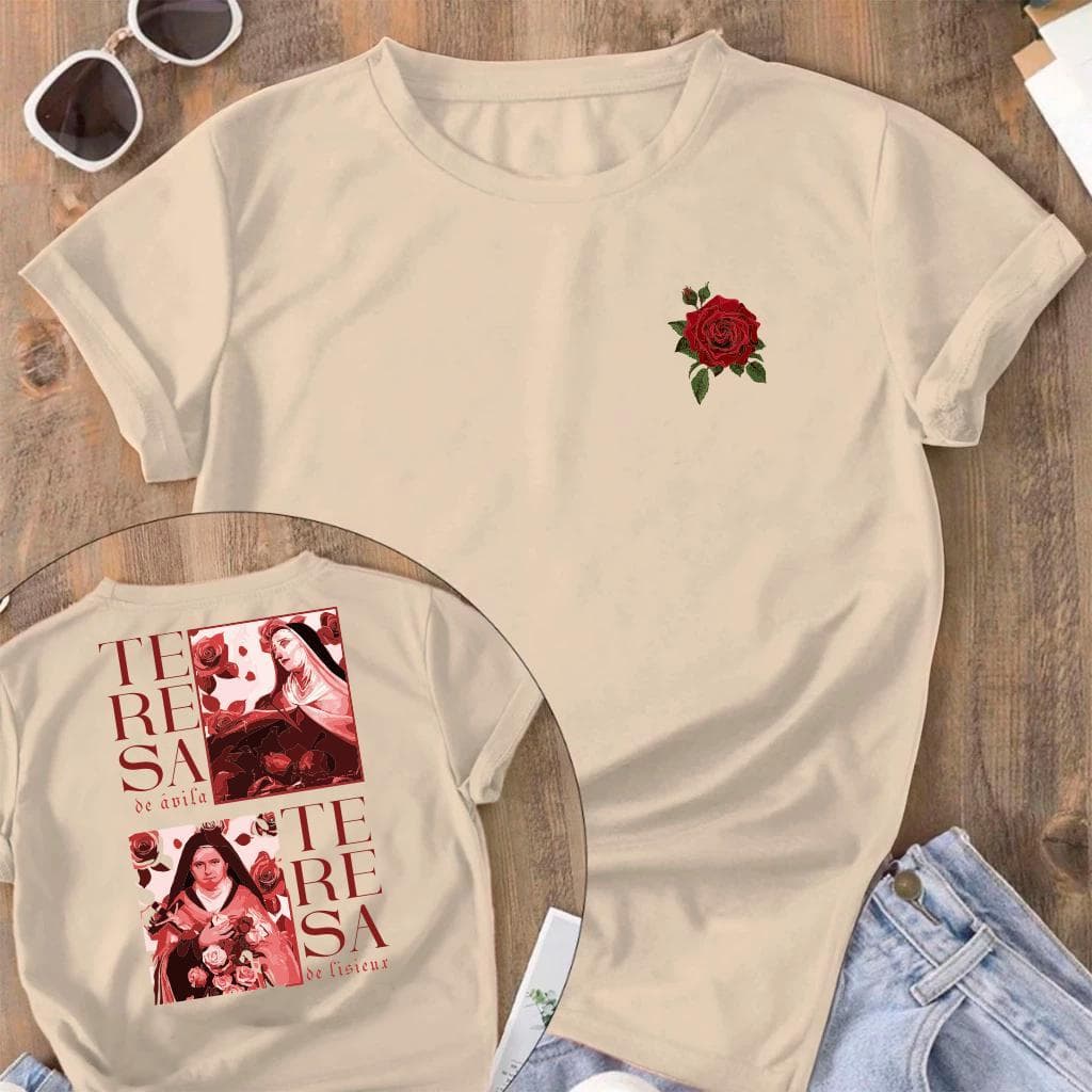 Camiseta Unissex Religiosa Cristã Católica Teresa Fé 100% Algodão Premium Qualidade Envio Imediato