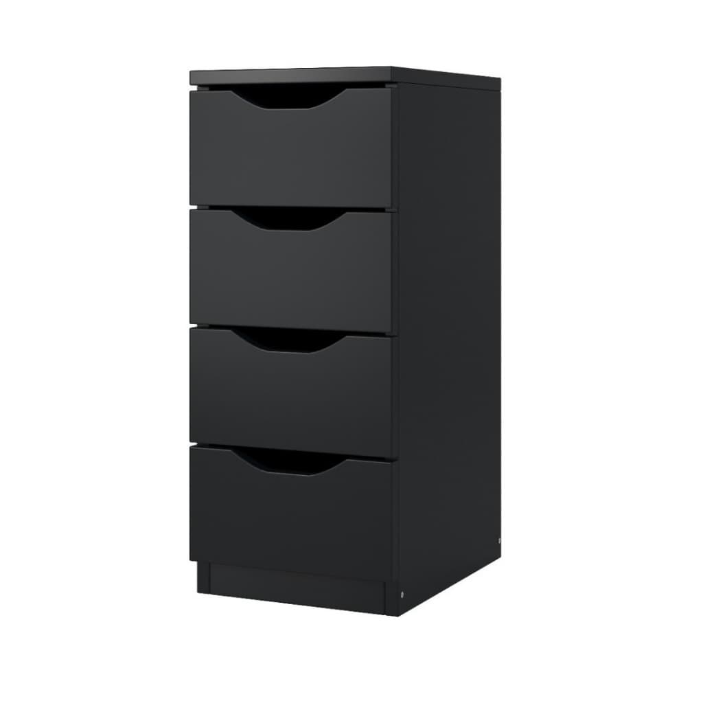 Gaveteiro Organizador 4 Gavetas Compacto Multiuso Prático Preto