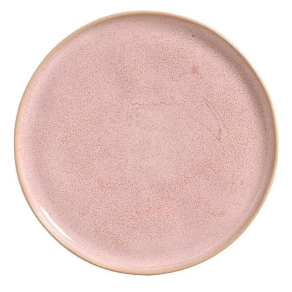 Prato Raso Em Cerâmica Stoneware Bio Litchi 27,5cm - 1 Unid. Rosa-claro