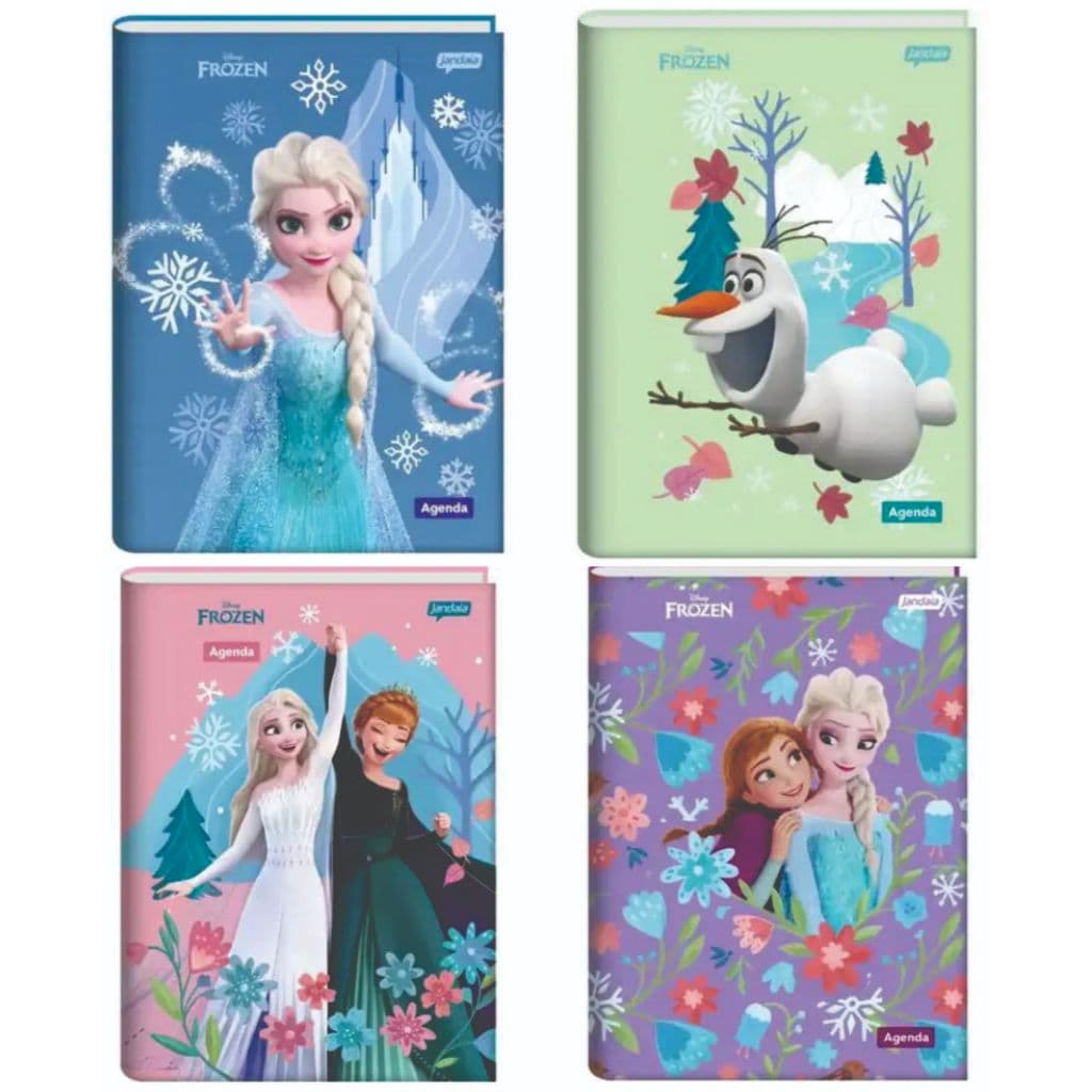 Agenda Escolar Frozen Permanente Brochura Capa Dura Modelo 2026 192 Páginas Agenda