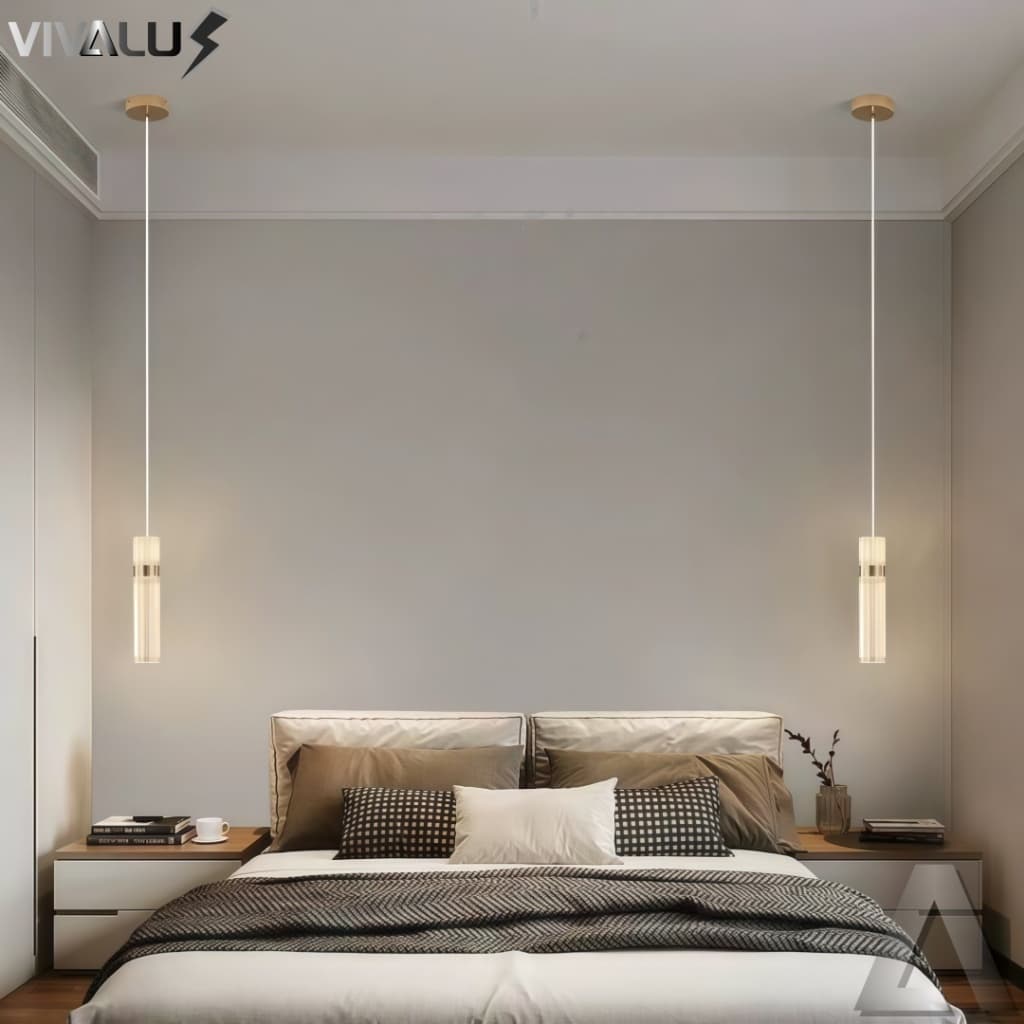 Luminária Pendente LED Acrílico Clean Moderno Lustre Para Quarto Sala Lavabo Minimalista Slim