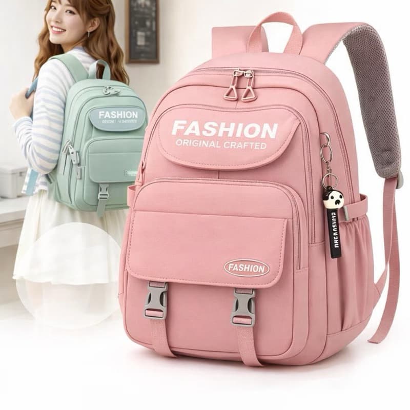 Mochila Escolar Com Pelúcia De Grande Capacidade Para Estudante Feminina Masculino Nylon Impermeavel