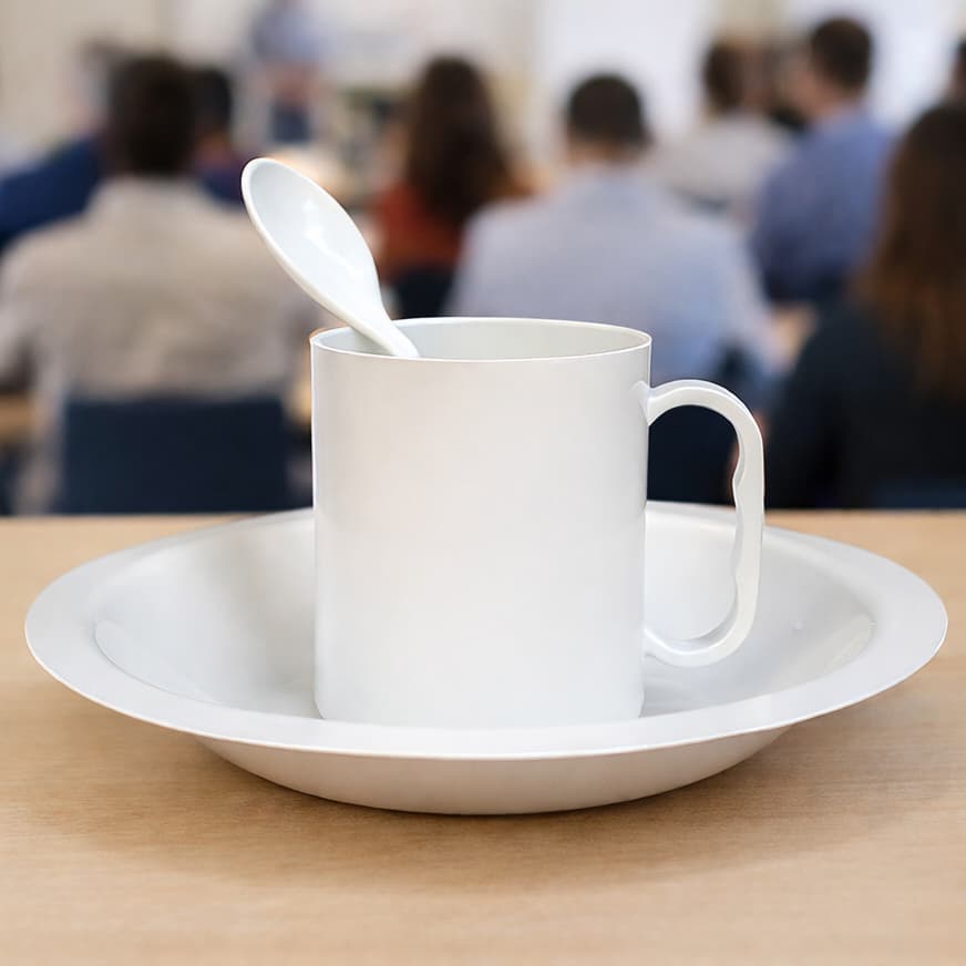 1 Kit refeição alimentação branco caneca prato colher escola curso treinamento policia bpa fre micro