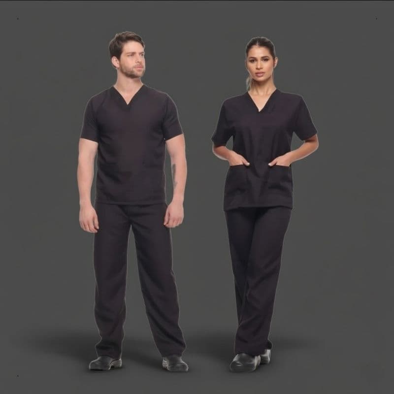 Pijama Cirúrgico Scrub Medico Enfermeiro Unissex Profissional - Cor Preto
