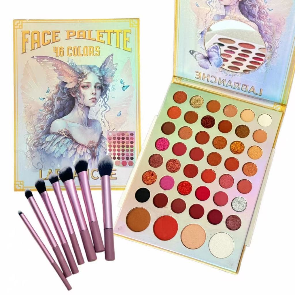 Paleta de Maquiagem  46 Cores  | Sombra, Blush, Contorno e Iluminador com Espelho,Ideal para Festas