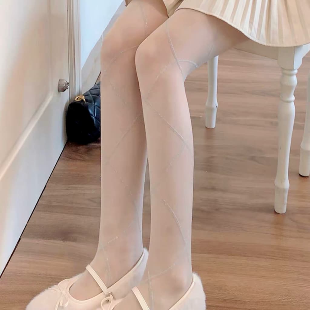 MEIA CALÇA FEMININA COM BRILHOS EM FORMA GEOMETRICA