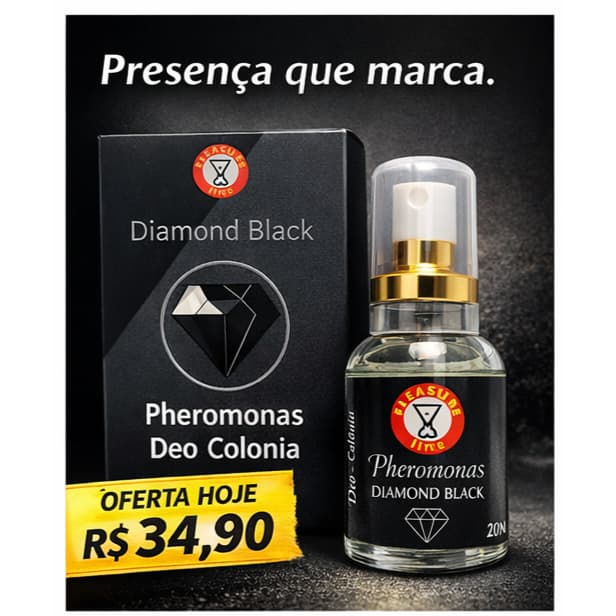 Diamond Black Déo Colonia Masculino Pheromonas 20ML – Presença Forte, Sedução e Confiança