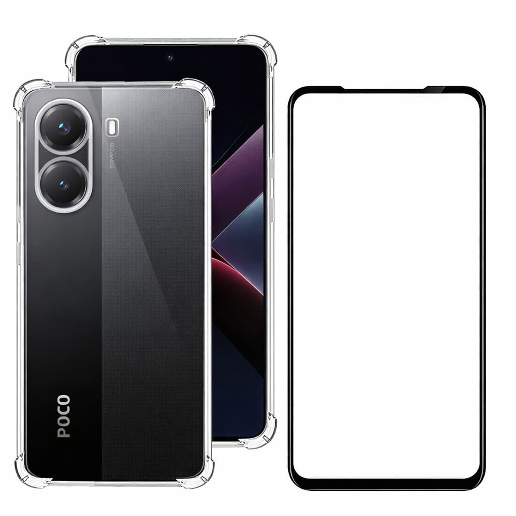 Capa Case Capinha Anti Impacto + Película 3d vidro para Poco x7 pro
