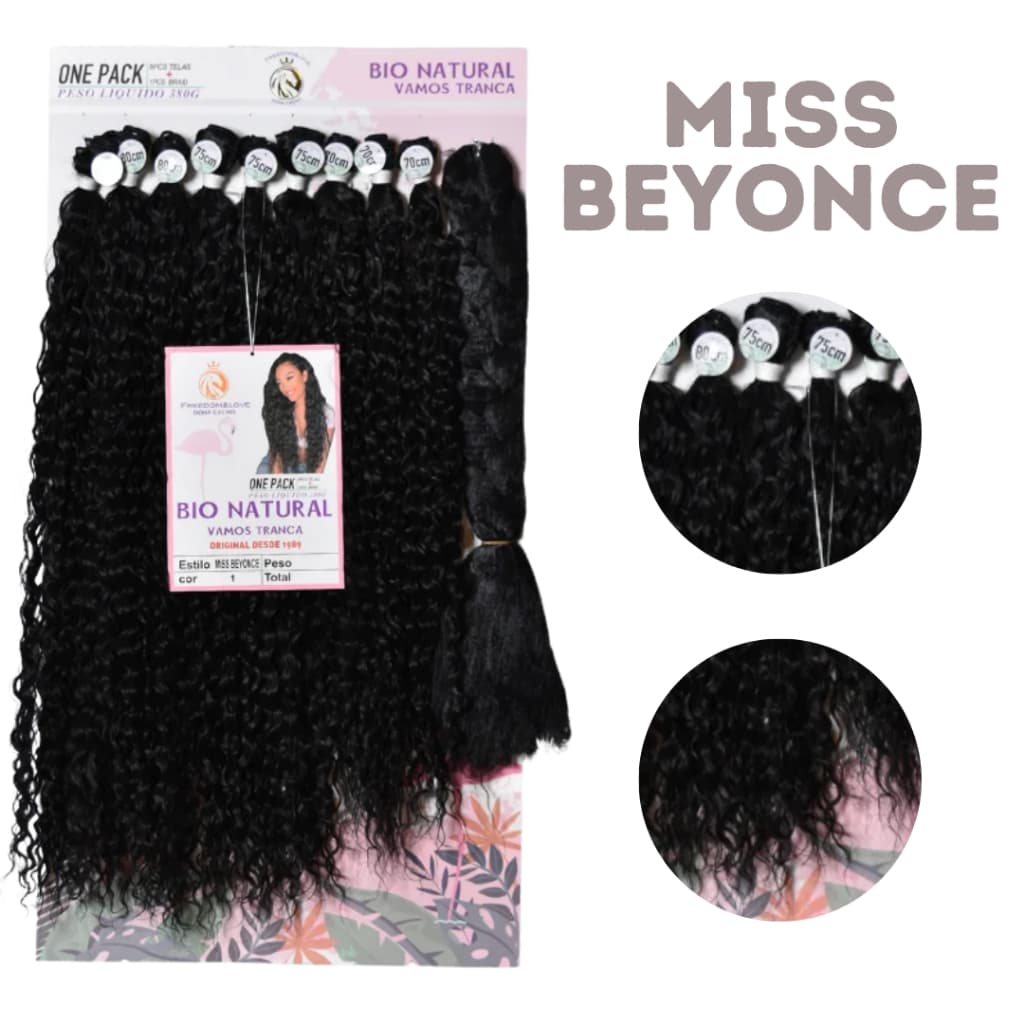 Cabelo Cacheado Freedom&Love Miss Beyoncé Bio Fibra 80cm 380g + Jumbo Braid Melhor Preço