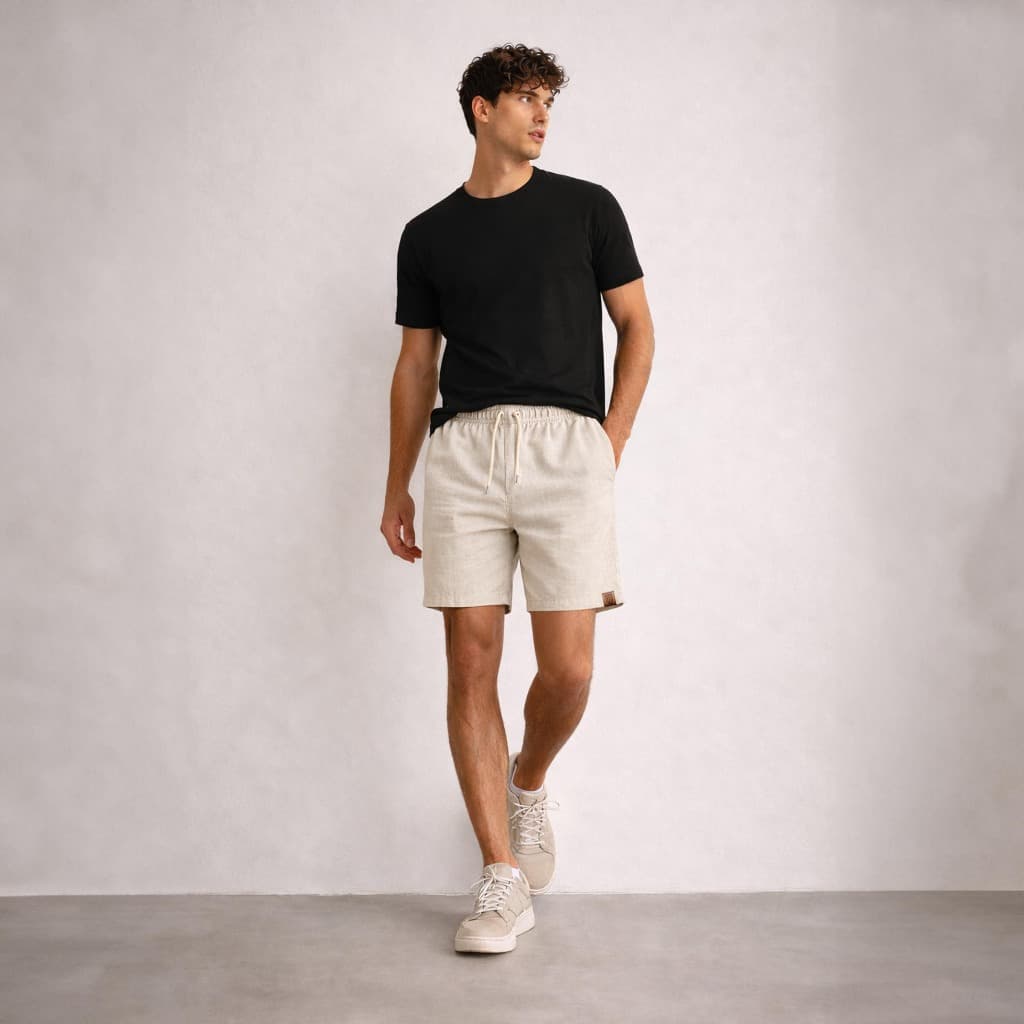 Short de Linho Masculino Estilo Mauricinho | Básico Qualidade Short Linho Praia – Make Peace